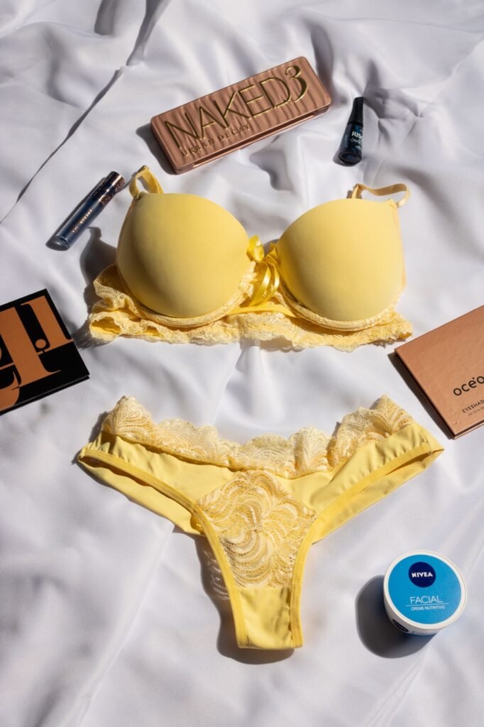 Lemon Yellow Lace Lingerie Set
